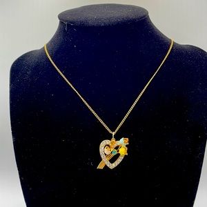 Heart and Flower Necklace